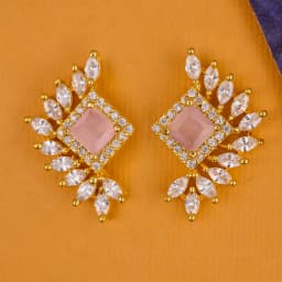 Glamorous Pink Quartz Cascade Earrings 1