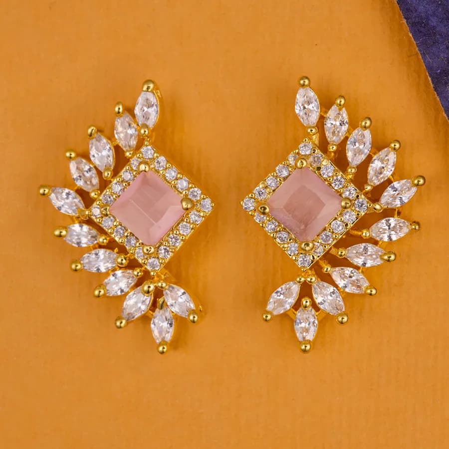 Glamorous Pink Quartz Cascade Earrings