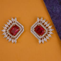 Crimson Elegance Gemstone Studs 1