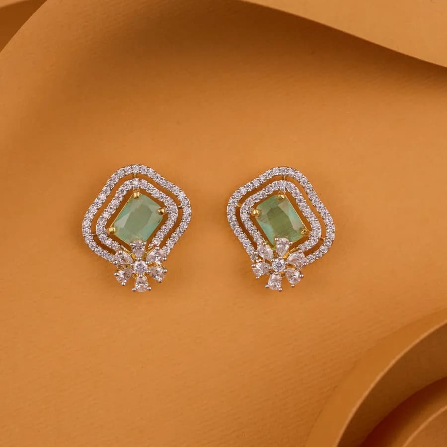 Charming Emerald Blossom Earrings