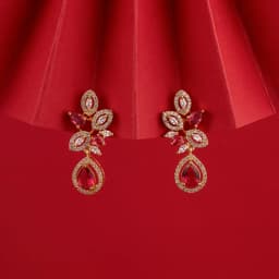 Crimson Charm Cascade Earrings 1