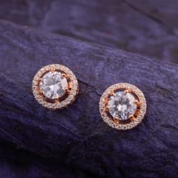 Rose Gold Elegance Halo Earrings 1