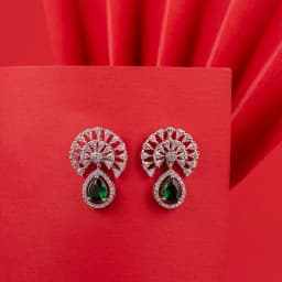 Ethereal Emerald Dangle Earrings by Nimoraa 1