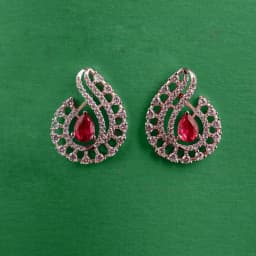 Crimson Ember Chic Earrings 1