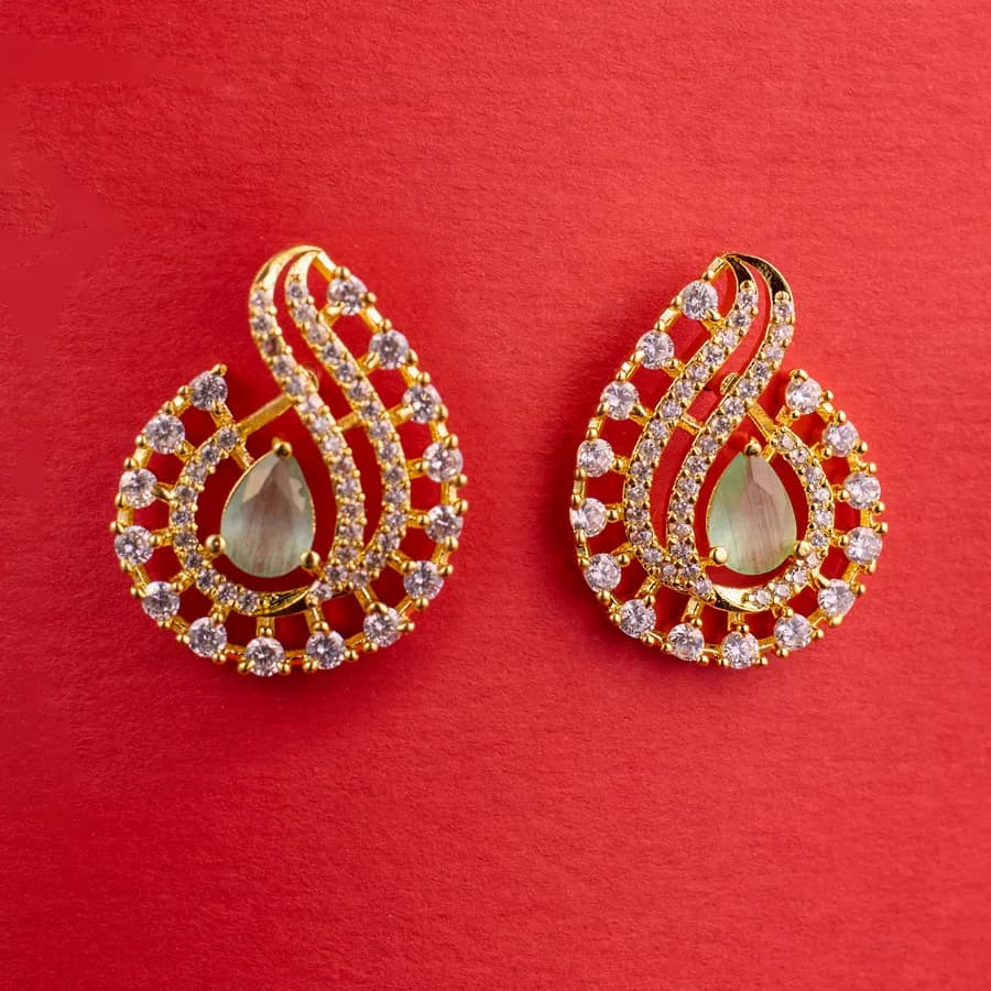 Gleaming Emerald Swirl Earrings