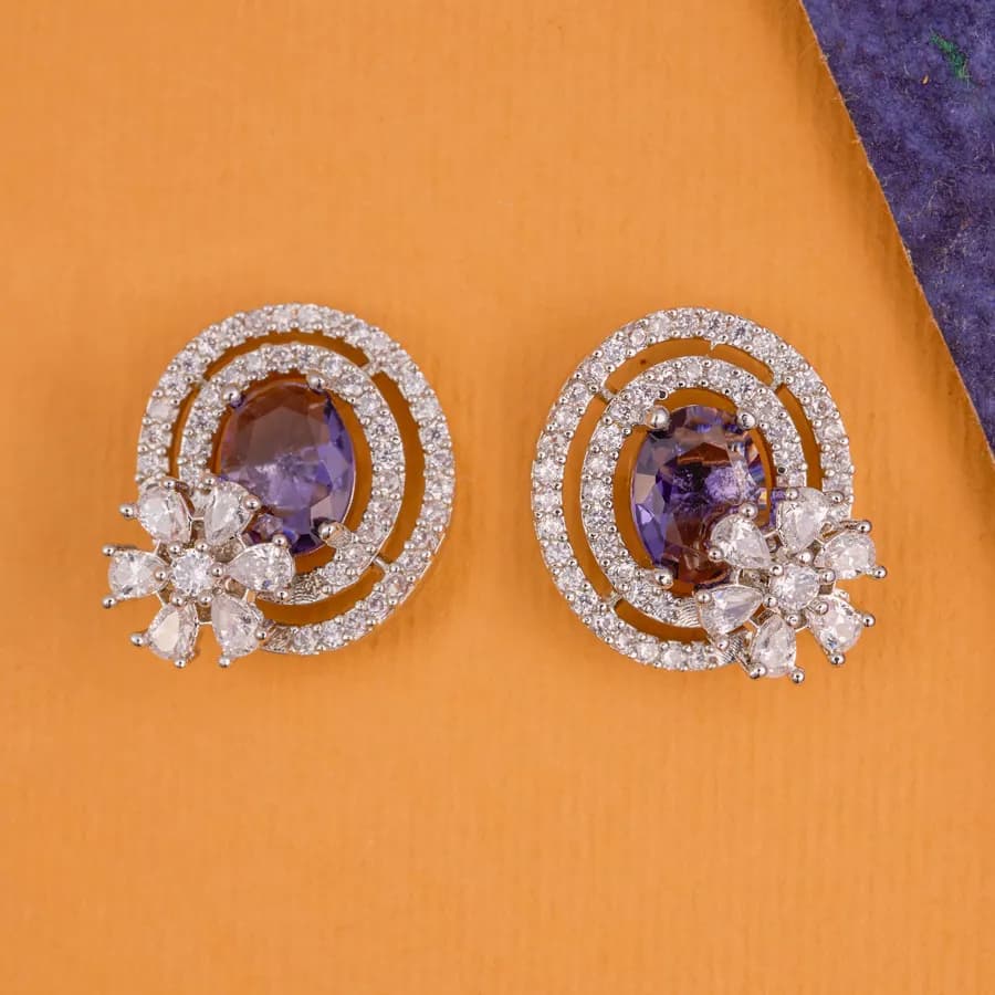 Glimmering Amethyst Drop Earrings