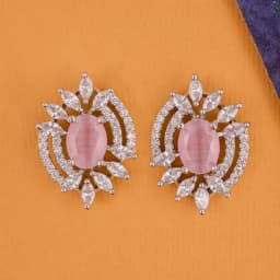 Elegant Blooming Quartz Studs 1