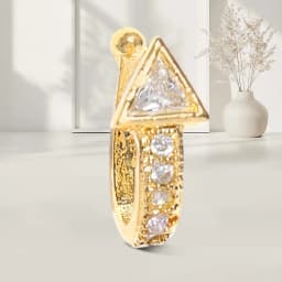 Stunning Gold-Plated Clip-On Nosepin with CZ Accents 1