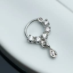 Chic CZ Teardrop Silver Nose Jewelry 1