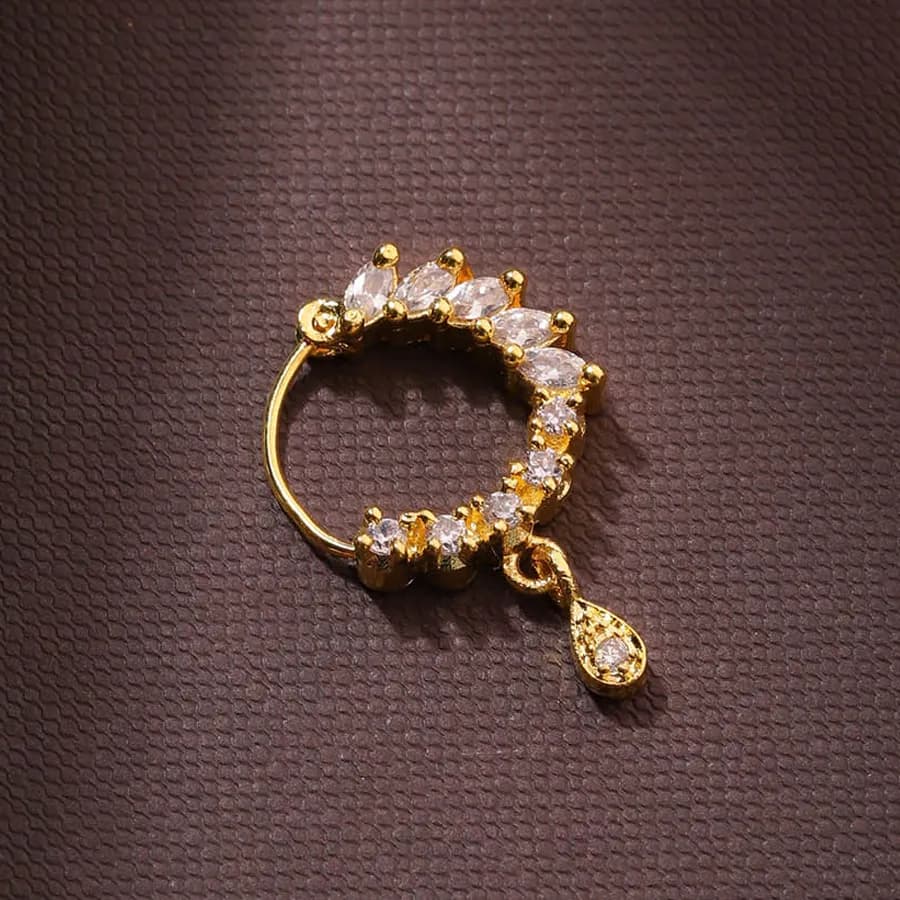 Luxurious Gold Marquise Teardrop Nose Jewelry