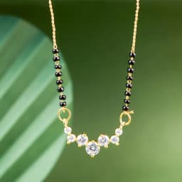 Chic Petal Wave Silver Mangalsutra 1