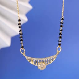 Crescent Charm Gold Mangalsutra 1