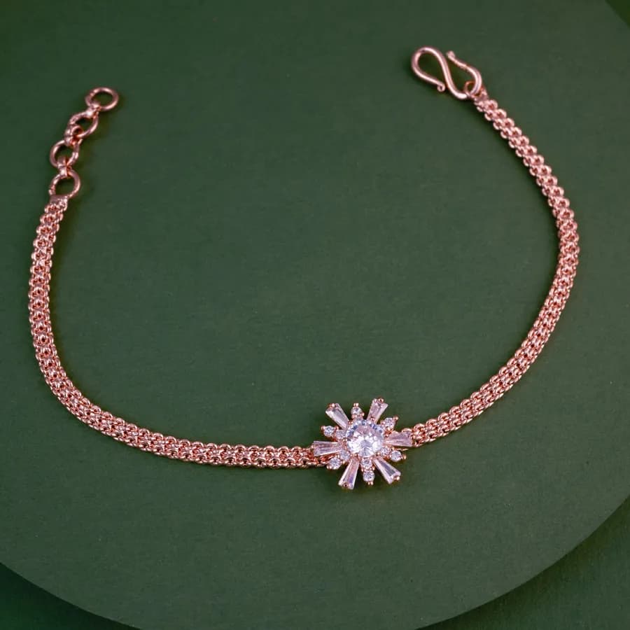 Radiant Rose Gold Sunburst Bracelet