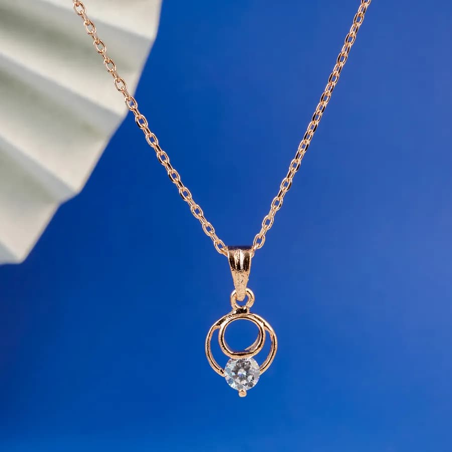 Elegant Rose Gold Double Circle Pendant