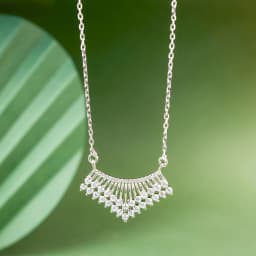 Chic Fan-Shaped Diamond Pendant Necklace 1