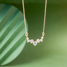 Rose Gold Five-Stone Necklace of Elegance 1