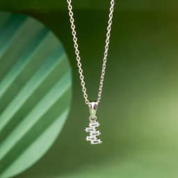Silver Baguette Elegance Pendant Necklace 1