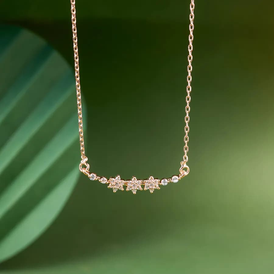 Rose Gold Floral Delight Necklace