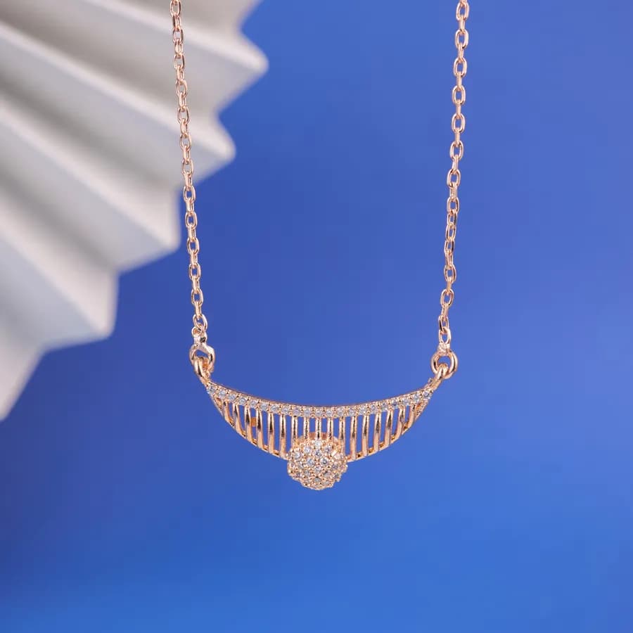 Celestial Charm Rose Gold Pendant Necklace