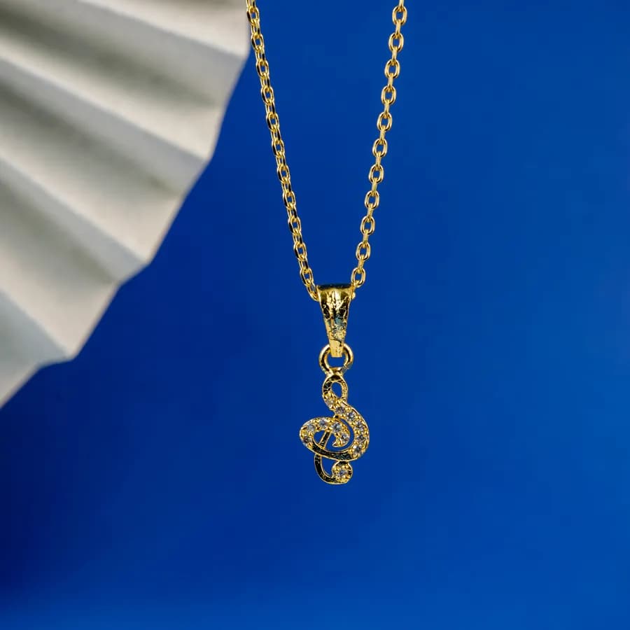 Graceful Gold Swirl Pendant Necklace