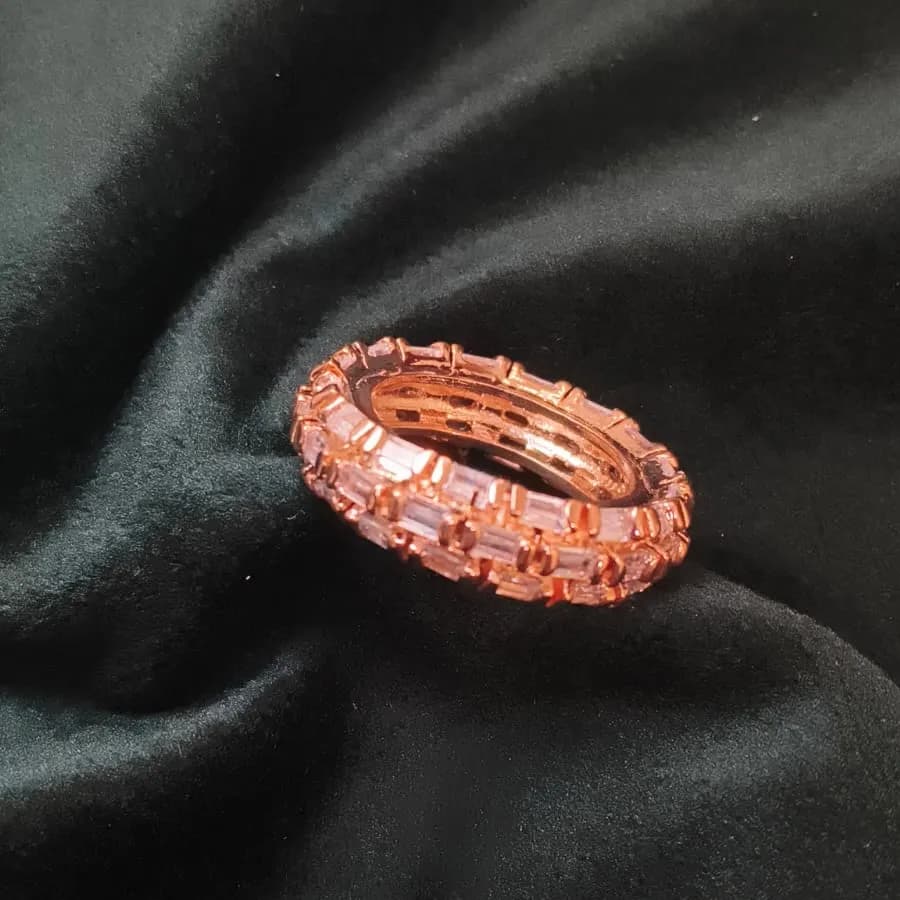 Sophisticated Rose Gold Baguette Ring