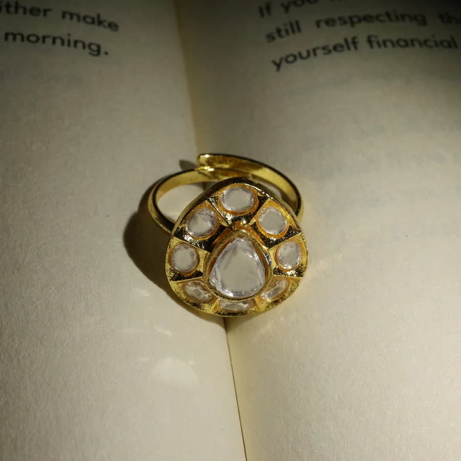 Regal Kundan Charm Ring