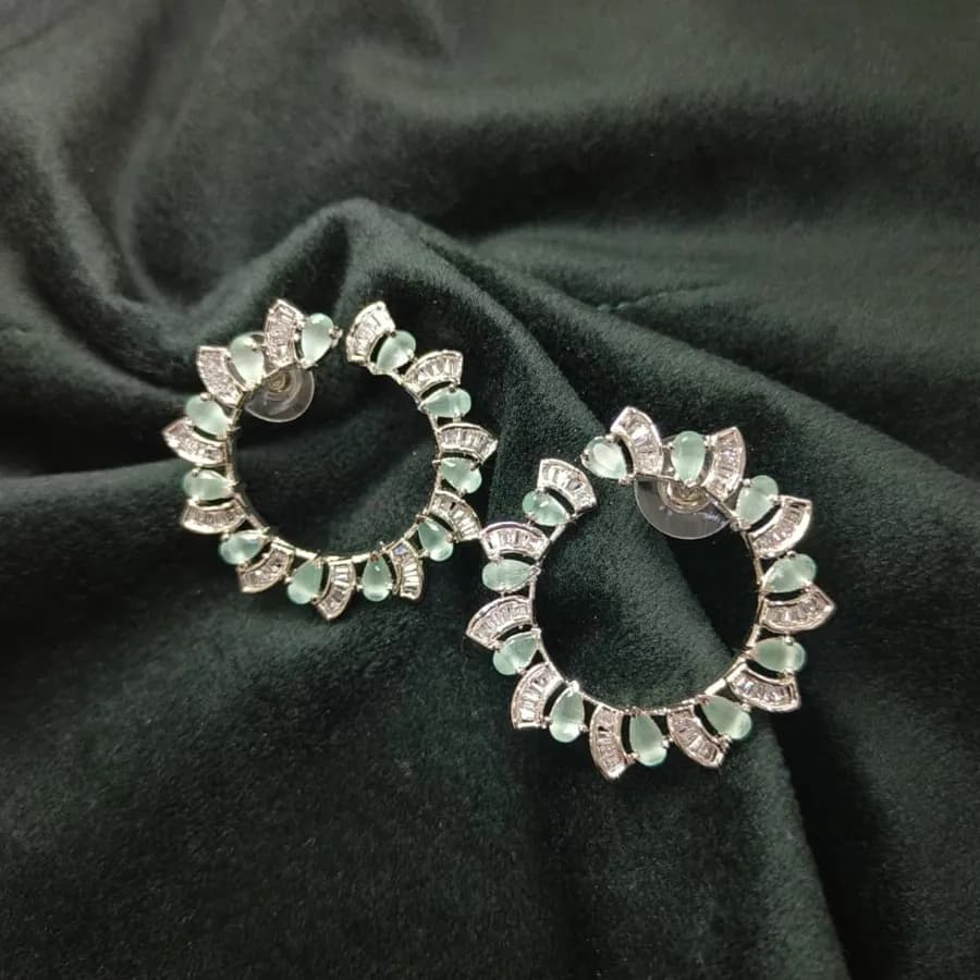 Serenity Aqua Drop Hoop Earrings