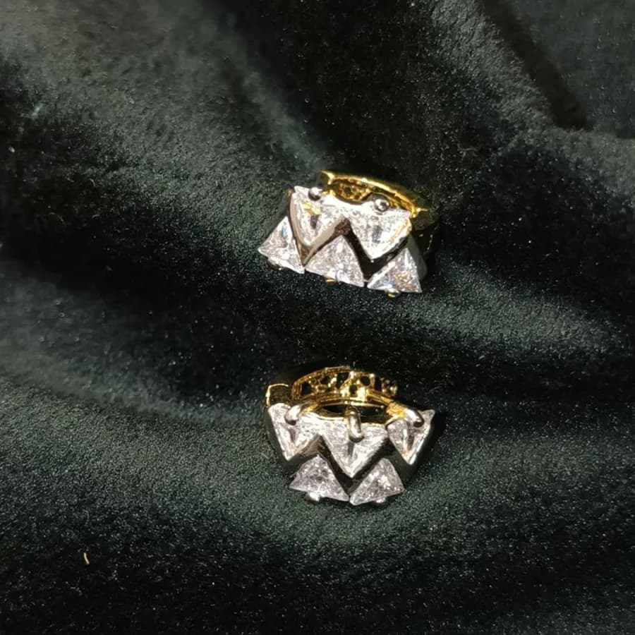 Sophisticated Aqua Kundan Chandelier Earrings