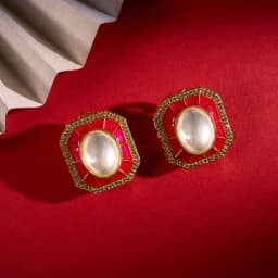Regal Ruby Kundan Drop Earrings 1