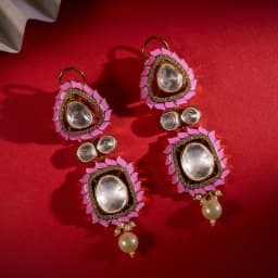 Charming Blush Kundan Dangle Earrings 1
