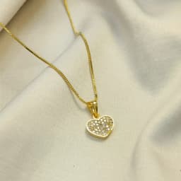 Elegant Gold Heart Necklace with Stone Accents 1