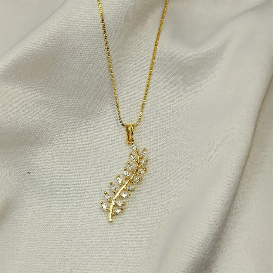 Nature-Inspired Gold Leaf Pendant
