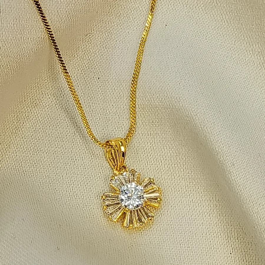 Sunlit Elegance Gold Pendant Necklace