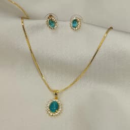 Azure Elegance Halo Necklace Suite 1