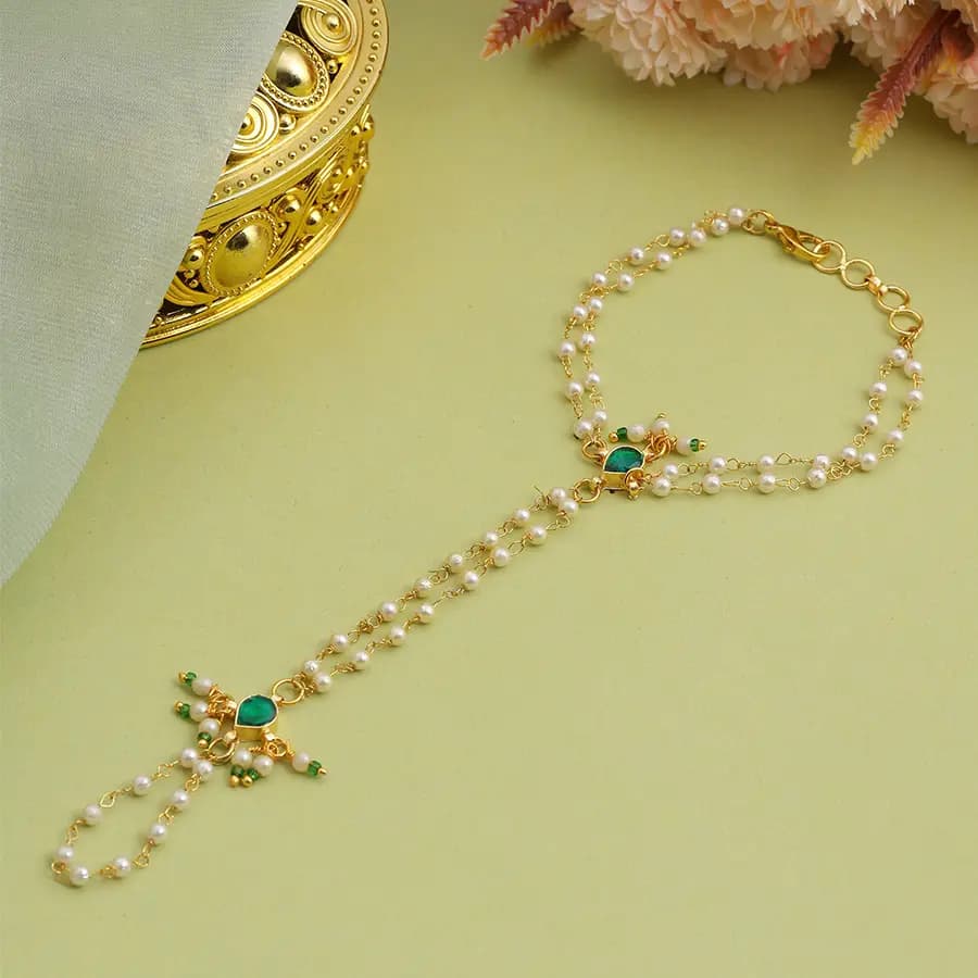 Azure Elegance Pearl Hair Piece