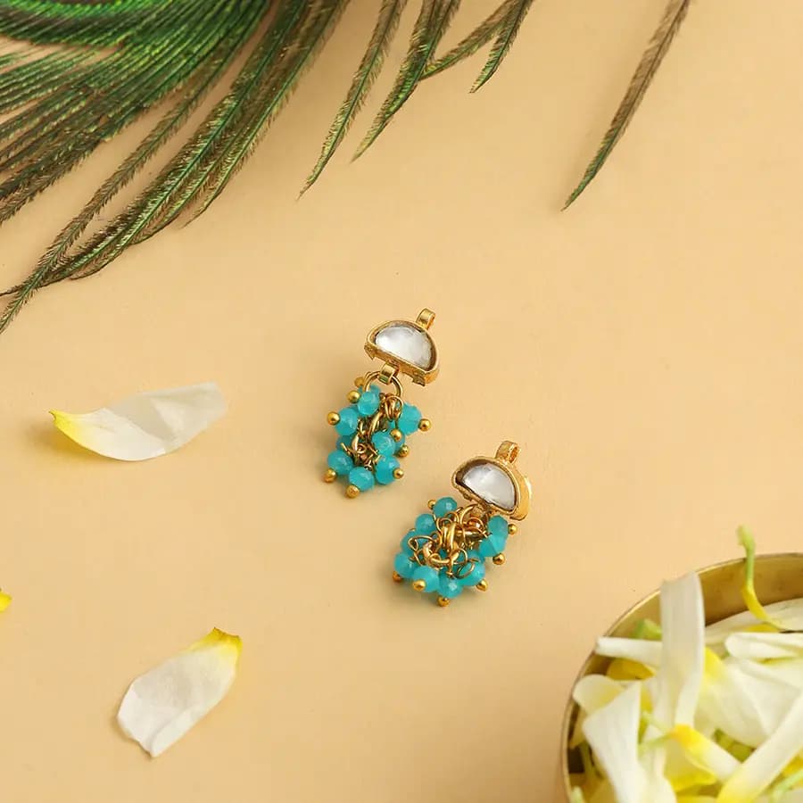 Charming Turquoise and Pearl Drop Earrings