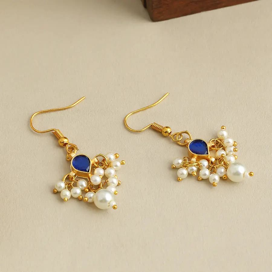 Azure Elegance Kundan Earrings