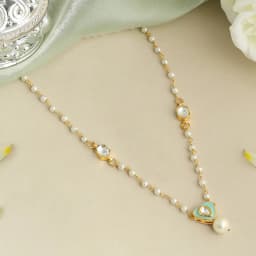 Elegant Pearl and Mint Accent Necklace 1