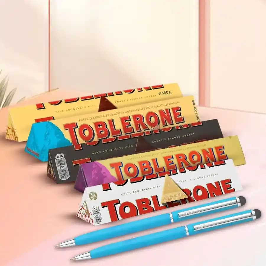 Delectable Toblerone Chocolates with 2pcs Ball Point Pen