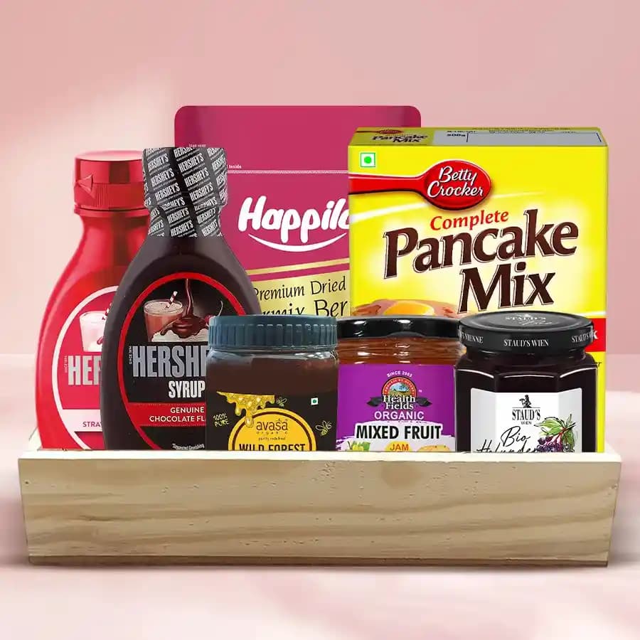 Delicious Pan Cake N Assortments Breakfast Gift Hamper