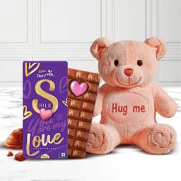 Marvelous Hug Me Teddy N Chocolate Gift for Hug Day 1