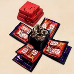 Admirable Valentine Special Explosion Box of Chocolates n Roses 1