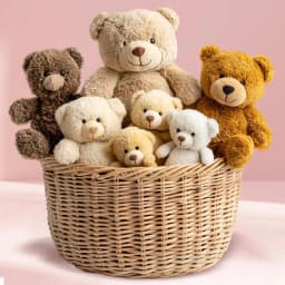 Breathtaking Gift of Basket Full of Teddies 1
