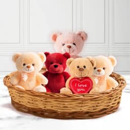 Admirable "Love You Forever" Teddy Bears Basket 1