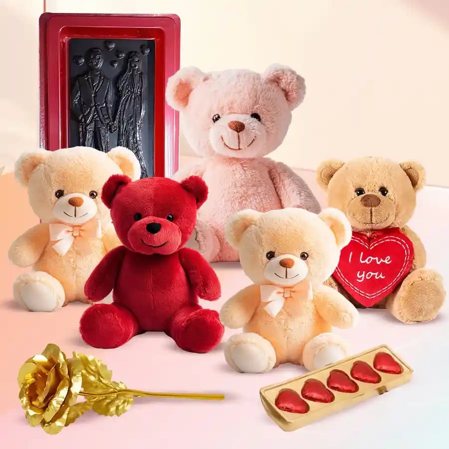 Exclusive Teddy Day Gift of Cute Teddies & Chocolates