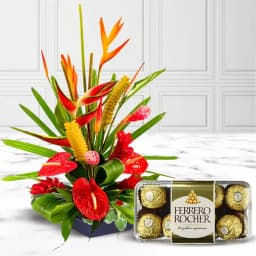 Tropical Floral Elegance with Ferrero Rocher Delight 1