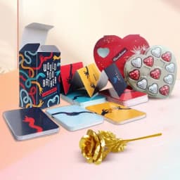 Daring Adult Game with Heart Shape Chocolates n Golden Rose 1