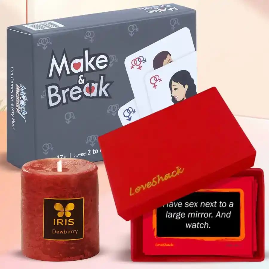 Special Adult Games Set n Aromatic Candle Combo for Valentines Day