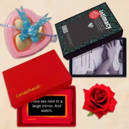 Naughty Love Shock N Intimacy Adult Game Duo with Heart Chocolates n Rose on Valentines Day 1