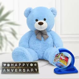 Admirable Personalized Photo Revolving Stand with Love Teddy N Handmade Chocolate 1